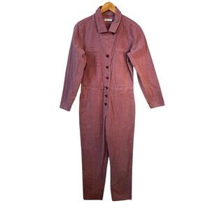 Outerknown Corduroy 100% Organic Cotton Long Sleeve Boiler Jumpsuit Pink XS